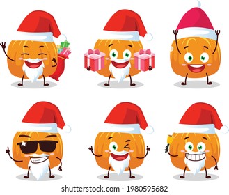 Santa Claus emoticons with pumpkin cartoon character