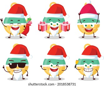 Santa Claus emoticons with rattle cartoon character. Vector illustration