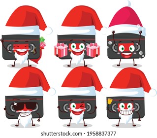 Santa Claus emoticons with retro cassette cartoon character