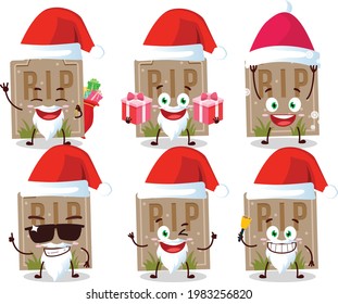 Santa Claus emoticons with tombstone cartoon character