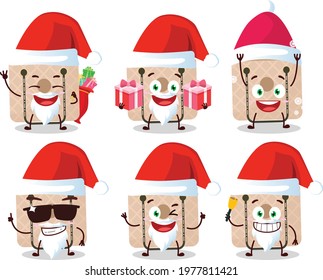 Santa Claus emoticons with women sling bag cartoon character