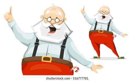 Santa Claus the emotional cartoon character in Slippers