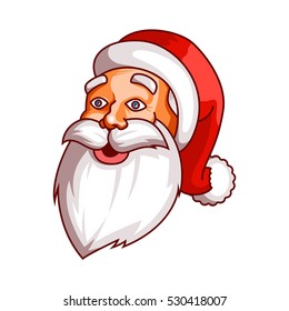 Santa claus emotions. Part of christmas set. Surprise, wonder, marvel. Ready for print.