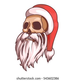 Santa claus emotions. Part of christmas set. Dead, skull. Ready for print.