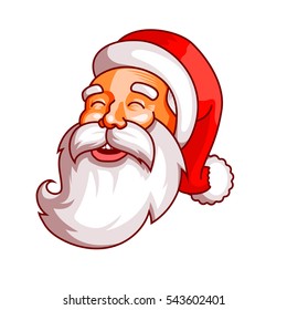 Santa claus emotions. Part of christmas set. Laugh, fun, joy. Ready for print.