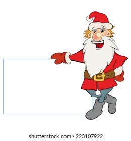 Santa Claus with an empty blank cartoon 