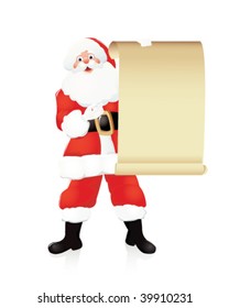 santa claus with empty board