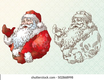 Santa Claus in engraving style