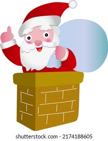 Santa Claus entering the chimney