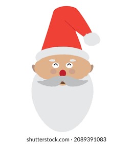 Santa claus cara bigote de barba Clic de navidad