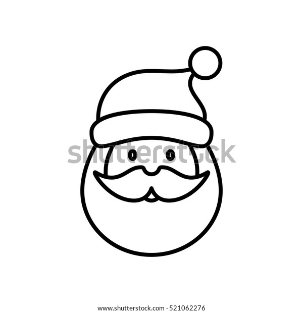 Santa Claus Face Beard Moustache Happy Stock Vector Royalty