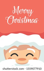 Santa claus face christmas greeting card