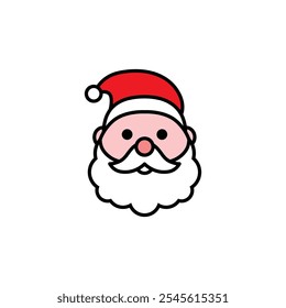 santa claus face christmas theme icon graphic illustration colored art