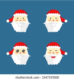 Santa Claus Face Expression isolated blue background