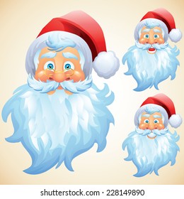 Santa claus face expressions