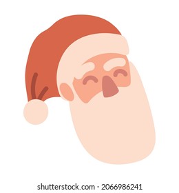 santa claus face flat icon