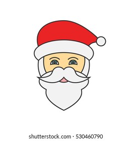 Santa Claus face flat line icon