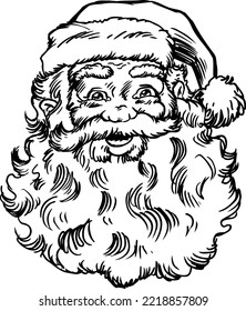 Santa Claus Face and Head Cartoon Vector Illustration