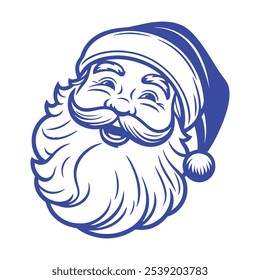 Cara de Santa Claus para los Diseños de Festiva, esbozo sonriente de la cara de Santa Claus, bosquejo amistoso de la cara de Santa Claus