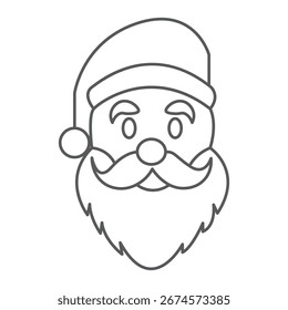 Conjunto de iconos de cara de Santa Claus. Ilustración vectorial