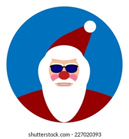 Santa Claus face icon. Vector illustration.