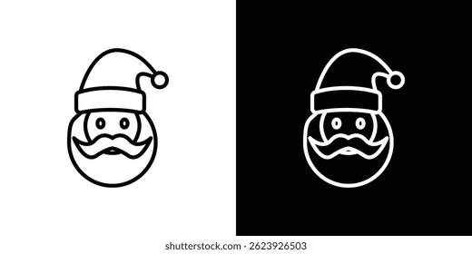 Santa claus face icon vector for web and mobile app. Symbol isolated.