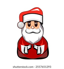 Santa Claus face image.Vector illustration isolated on white background. Using for logo , print , website and etc.