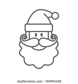Santa claus face line icon