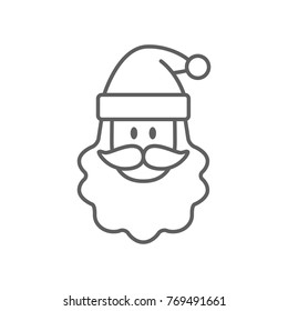 Santa claus face line icon