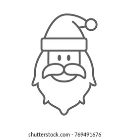 Santa claus face line icon