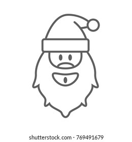 Santa claus face line icon