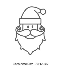 Santa claus face line icon