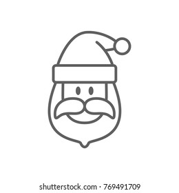 Santa Claus Face Line Icon