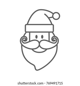 Santa claus face line icon