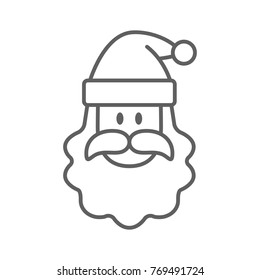 Santa claus face line icon