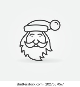 Vector lineal Santa Claus Enfrentar elemento de logotipo o de concepto de Feliz Navidad