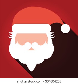 Santa Claus Face Long Shadow 