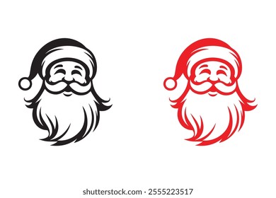 Santa claus face silhouette vector design 