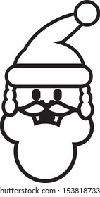 santa claus face simple icon vector