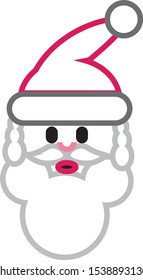 santa claus face simple icon vector