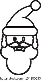 santa claus face simple icon vector