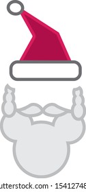 santa claus face simple icon vector