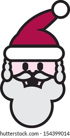 santa claus face simple icon vector