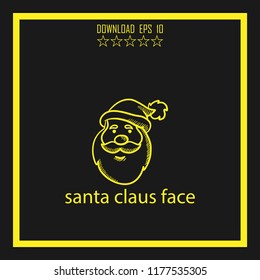 santa claus face  sketch vector icon