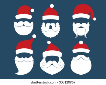 Santa Claus Face Vector Stock Vector (Royalty Free) 308120969 ...