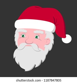 SANTA CLAUS face. Vector illustration.