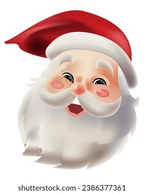 santa claus face vector illustration 3d happy santa merry christmas.