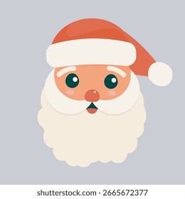 Ilustración vectorial facial de Santa Claus