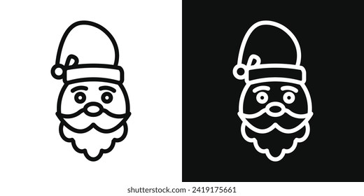 Ilustración del icono de la línea del vector de Santa Claus.