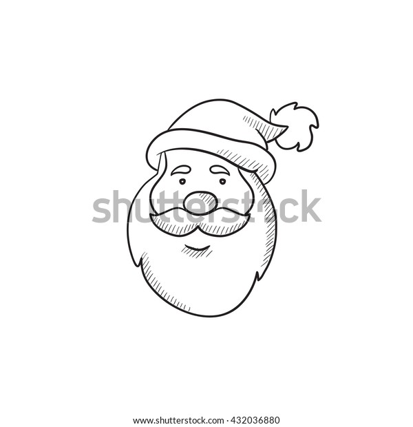 Santa Claus Face Vector Sketch Icon Stock Vector Royalty